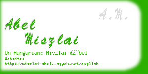 abel miszlai business card